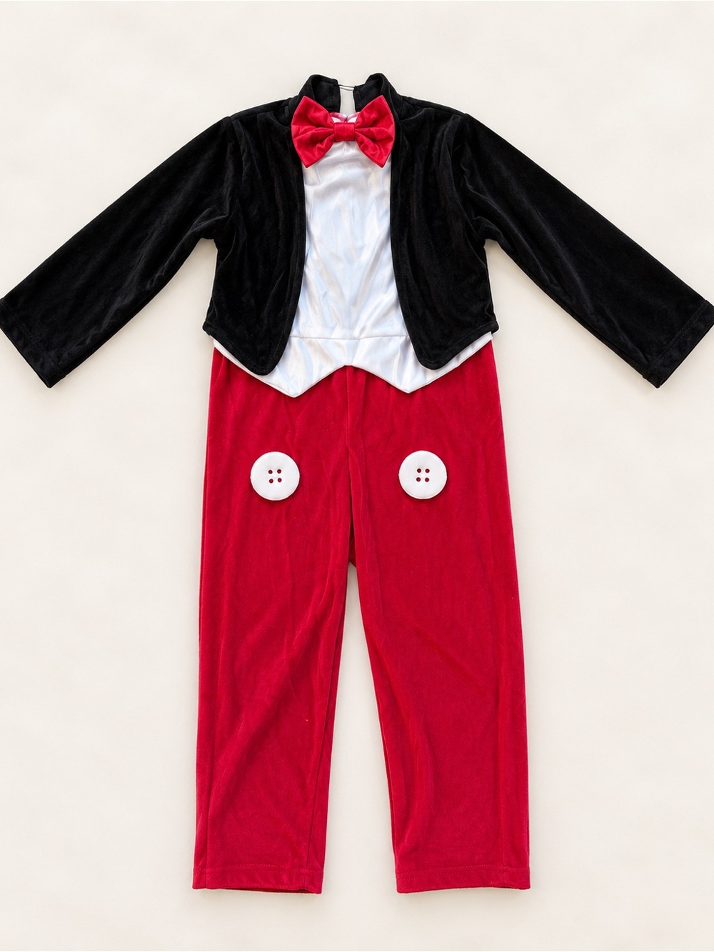 Kids Mickey Mouse Halloween Costume / Boys Red & Black Costume with Bow Tie